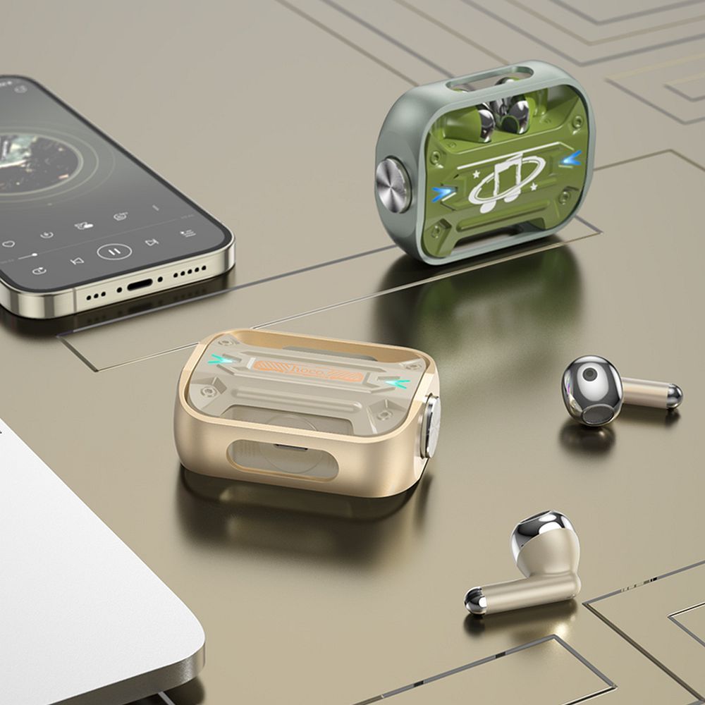 Casca HOCO Wireless Bluetooth  TWS EW55 Trendy True Army -Verde - 1 | YEO